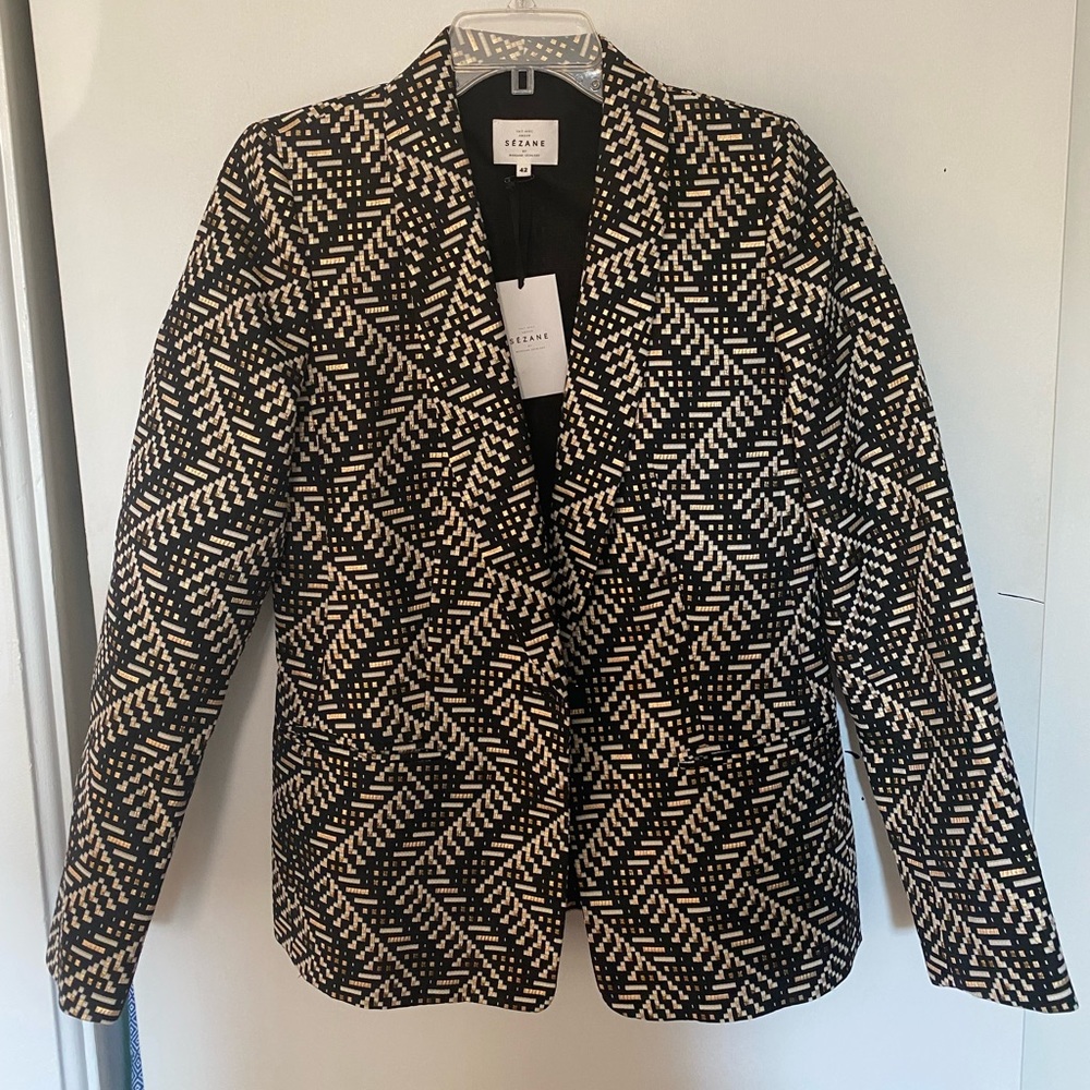 Geometric print blazer from Sezane